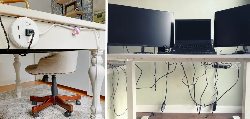 How to Hide Cords With Desk in Middle of Room