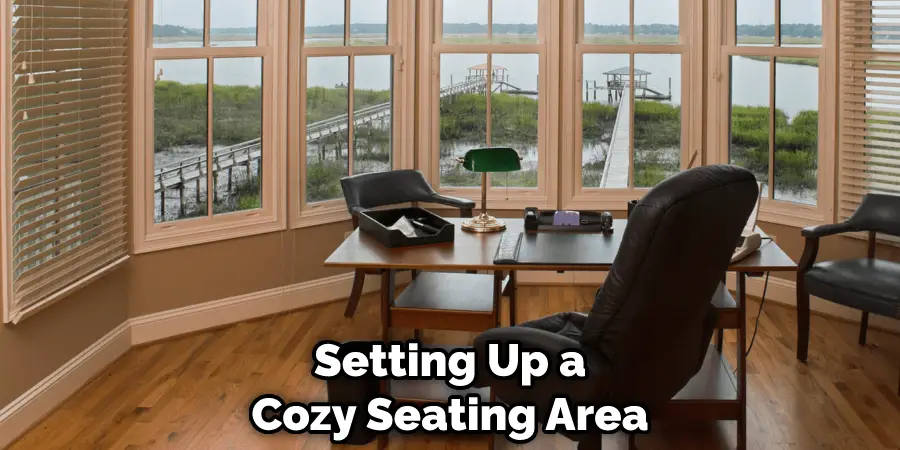setting up a cozy seating area