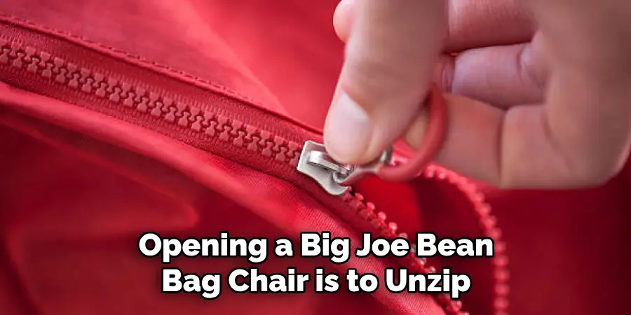 Opening a Big Joe Bean Bag Chair is to Unzip