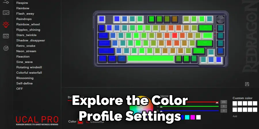 Explore the Color Profile Settings
