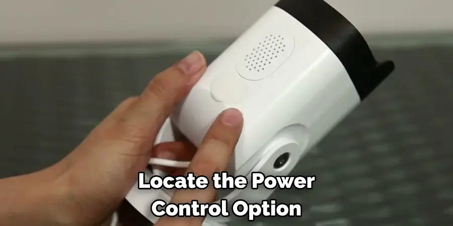 Locate the Power Control Option