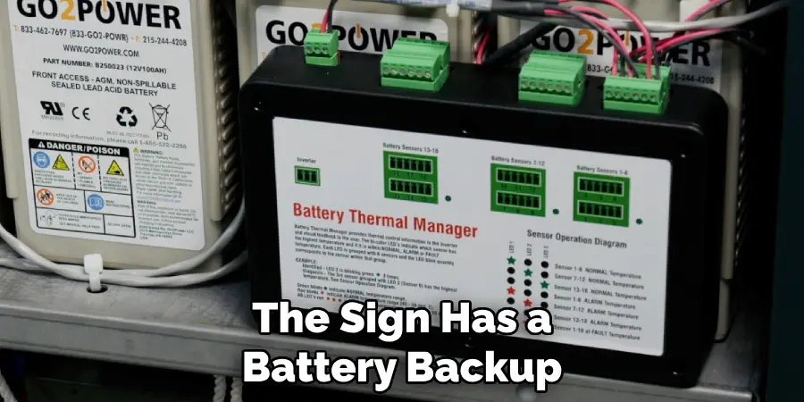 The Sign Has a Battery Backup