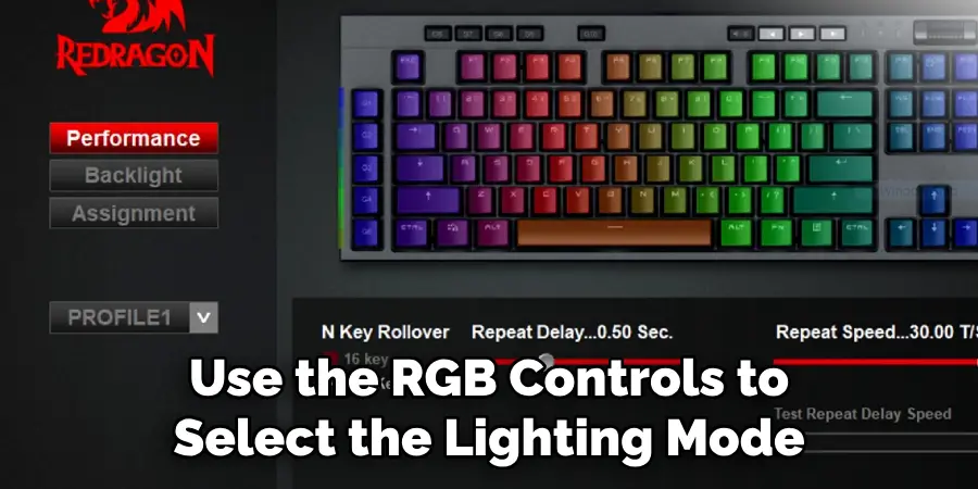 Use the RGB Controls to Select the Lighting Mode