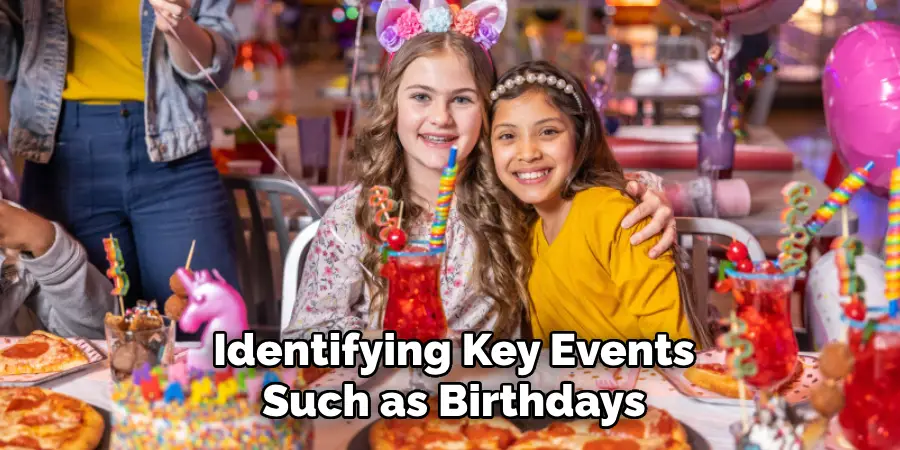 Identifying Key Events
Such as Birthdays