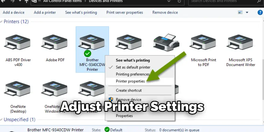 Adjust Printer Settings