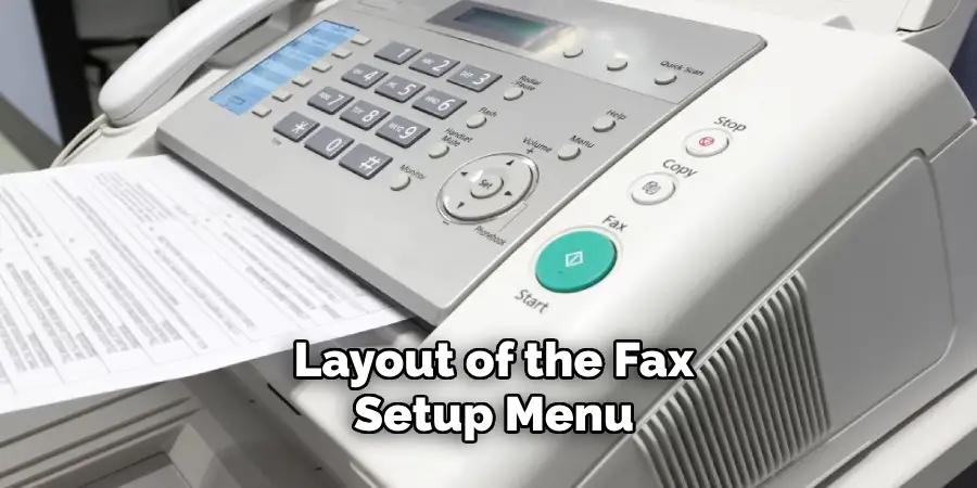 Layout of the Fax Setup Menu