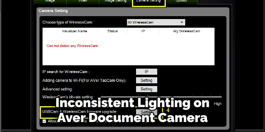 Inconsistent Lighting on Aver Document Camera