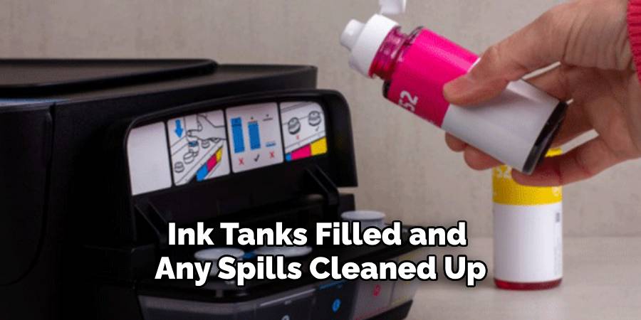 Ink Tanks Filled and 
Any Spills Cleaned Up