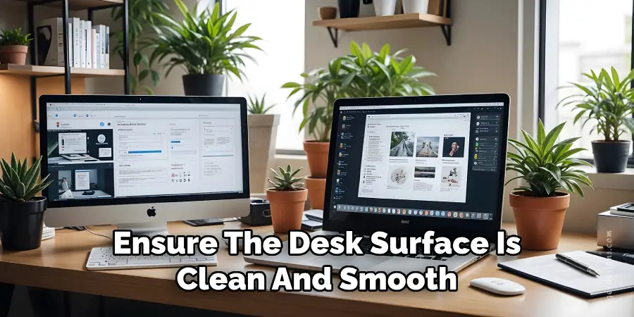 Ensure The Desk Surface Is Clean And Smooth