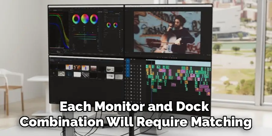 Each Monitor and Dock 
Combination Will Require Matching