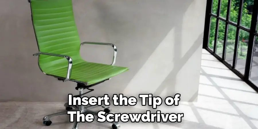 Insert the Tip of 
The Screwdriver