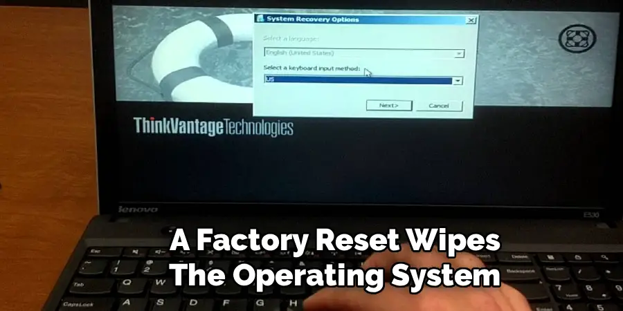 A Factory Reset Wipes
The Operating System