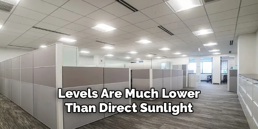 Levels Are Much Lower
Than Direct Sunlight