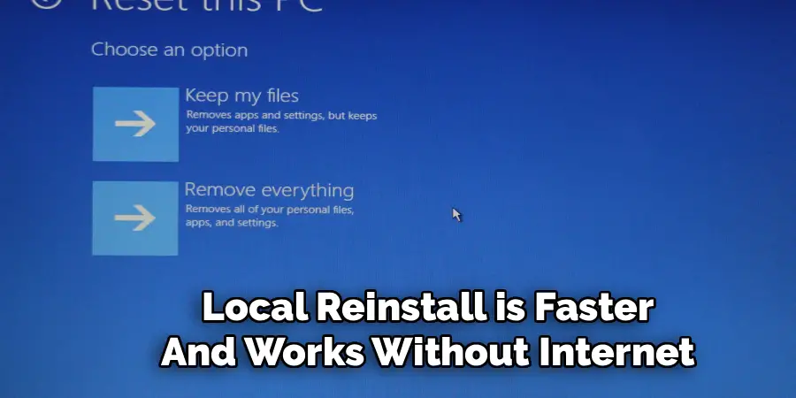 Local Reinstall is Faster
And Works Without Internet