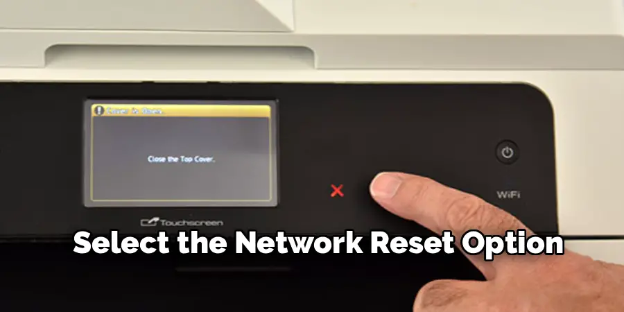 Select the Network Reset Option