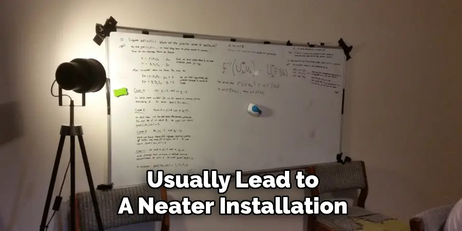 Usually Lead to
A Neater Installation